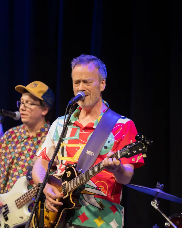 Mac Bartine, lead vocals and rhythm guitar, with Heath Nicholls
